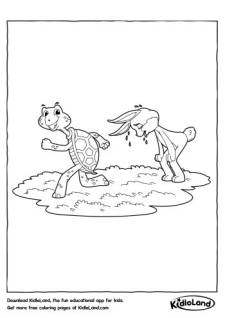 Hare and Tortoise Coloring Page