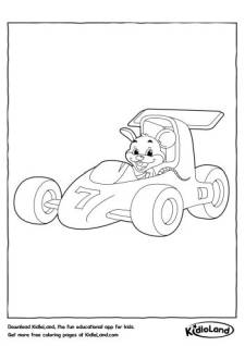 Racer Mouse Coloring Page
