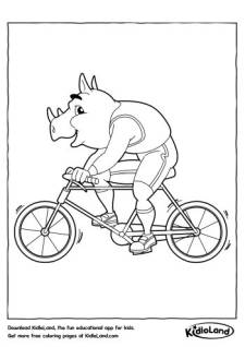 Cyclist Rhino Coloring Page