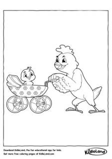 Hen and Chick Coloring Page
