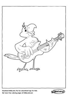 Guitarist Bird Coloring Page