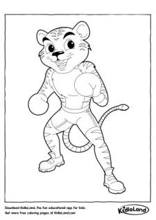 Boxer Tiger Coloring Page