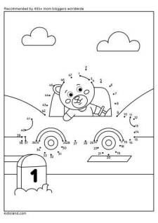 Dot To Dot Bear Driving A Car